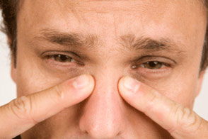 Figure 2: The areas surrounding the nose and eyes are commonly associated with symptoms of pressure, congestion, and discomfort.