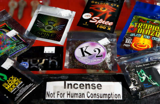 Figure 1: Synthetic marijuana is commonly packaged and openly sold as herbal incense at smoke shops and gas stations. It states it is “not for human consumption.” 